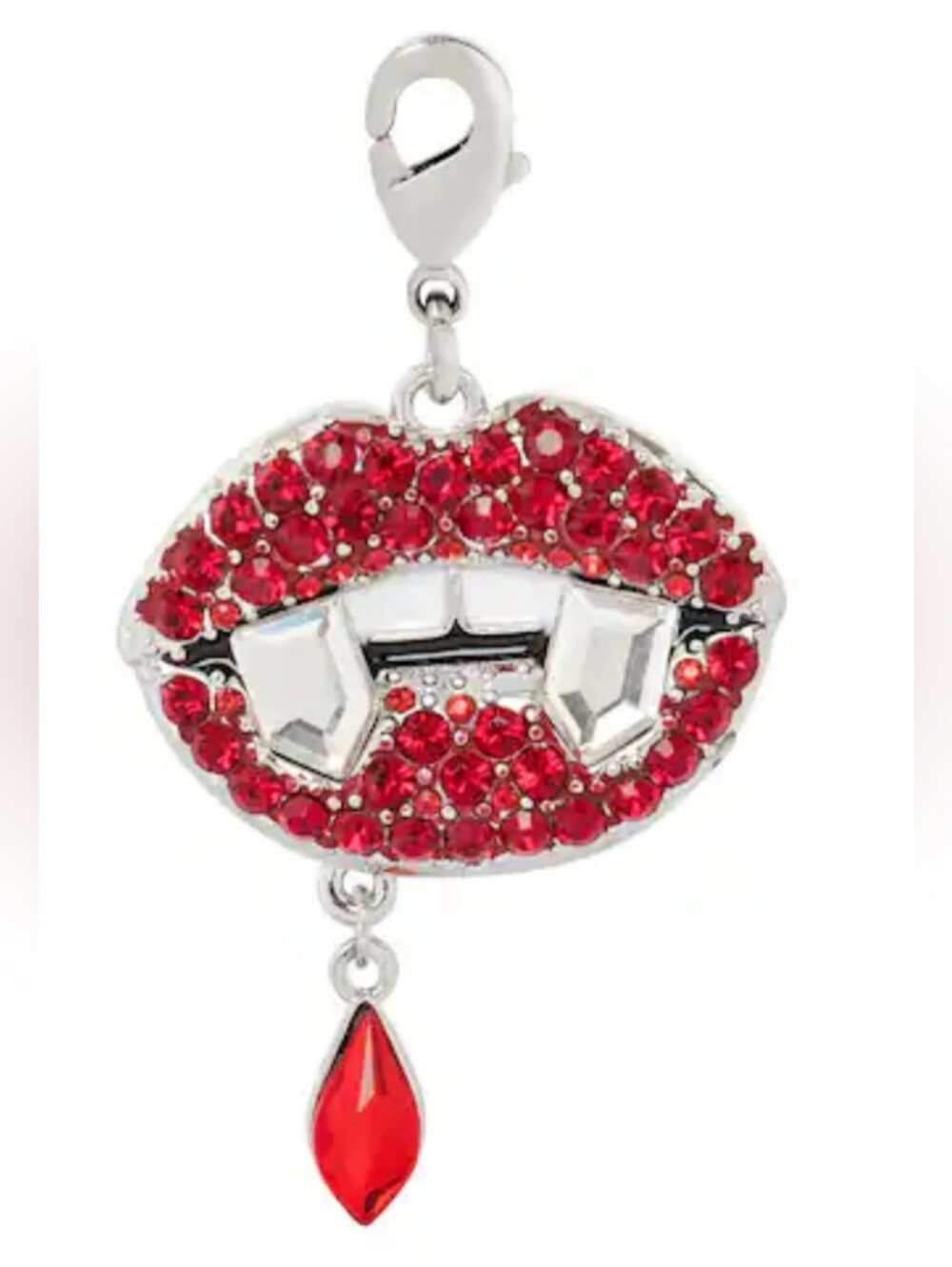Vampire Lips Austrian Crystal Charm For Rhinestones Crystals Necklace Red Lip